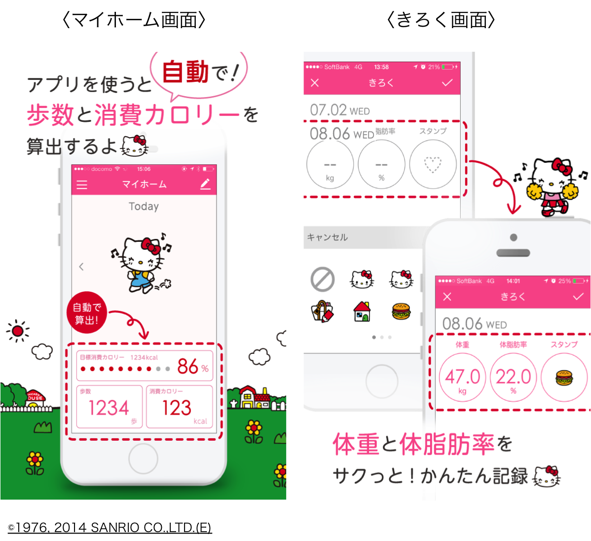 ハローキティと一緒におさんぽダイエット 自動で歩数と消費カロリーを算出する高機能アプリをリリース 株式会社nagisa